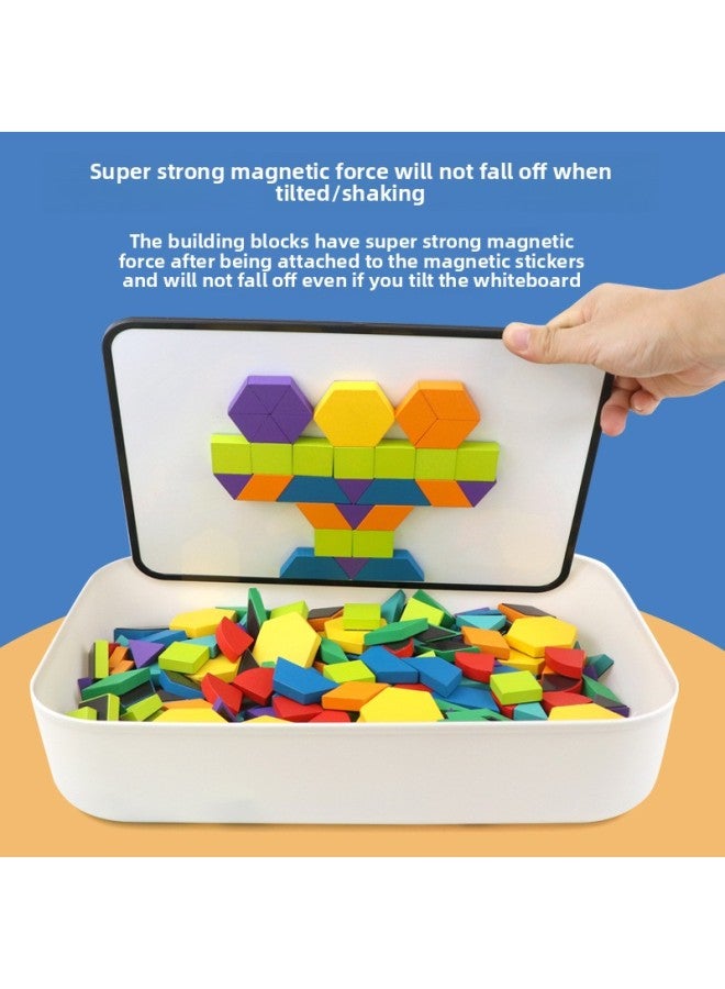 Children's Puzzle Magnetic Jigsaw Puzzle Jigsaw Puzzle Magnetic Building Blocks Jigsaw Puzzle Storage Early Education Kindergarten Gift Toys Wholesale-Color:Symbol Series 130 Pieces Of Jigsaw Puzzle - Image 5